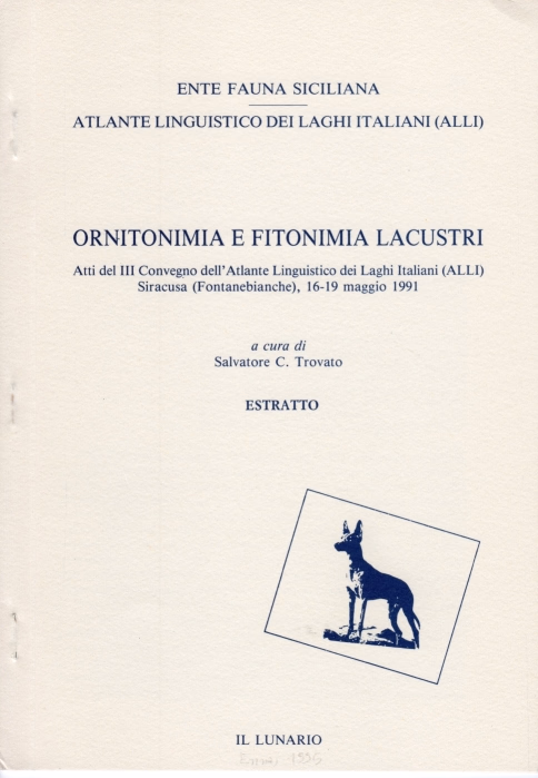 Copertina di "Flora acquatica: problemi di identificazione in campo dialettologico e toponomastico"