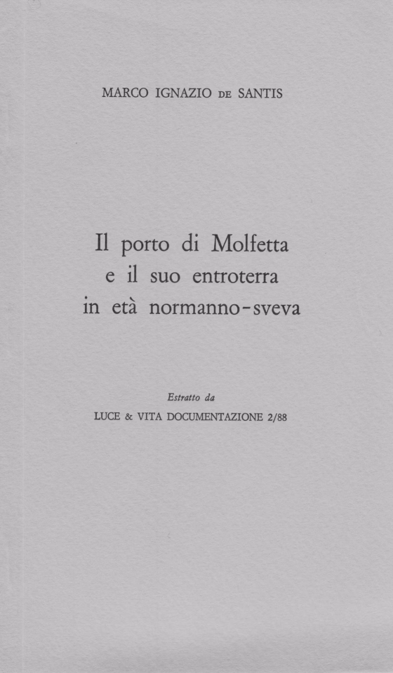 Copertina di "Il porto di Molfetta e il suo entroterra in età normanno-sveva"
