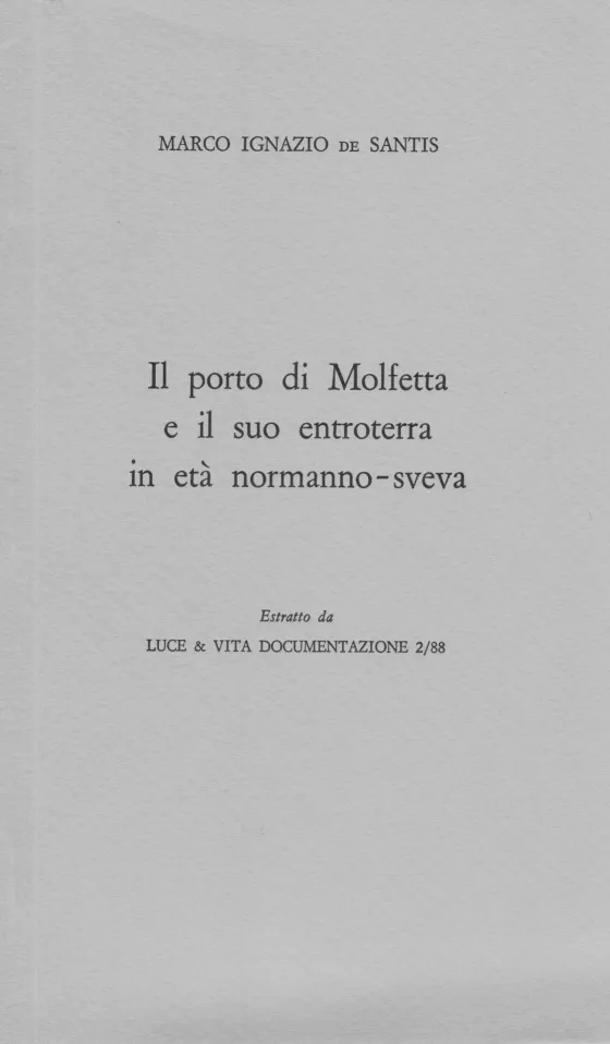 Copertina di "Il porto di Molfetta e il suo entroterra in età normanno-sveva"