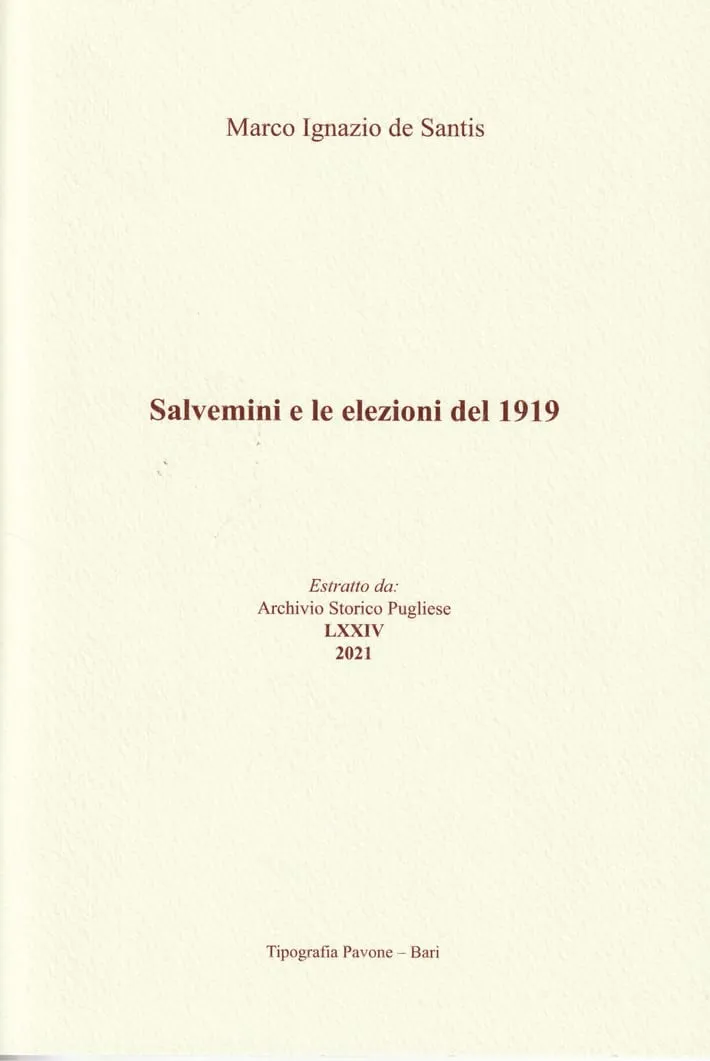 Copertina di "Salvemini e le elezioni del 1919"