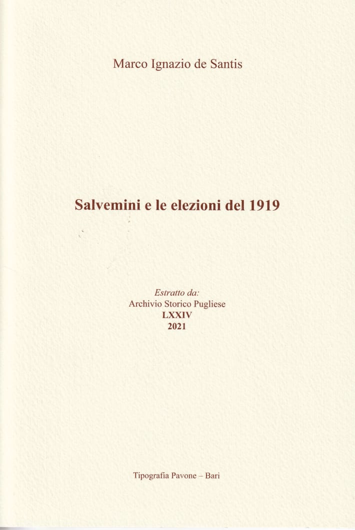 Copertina di "Salvemini e le elezioni del 1919"
