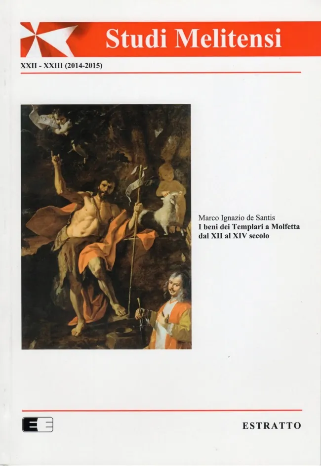 Copertina di "I beni dei Templari a Molfetta dal XII al XIV secolo"